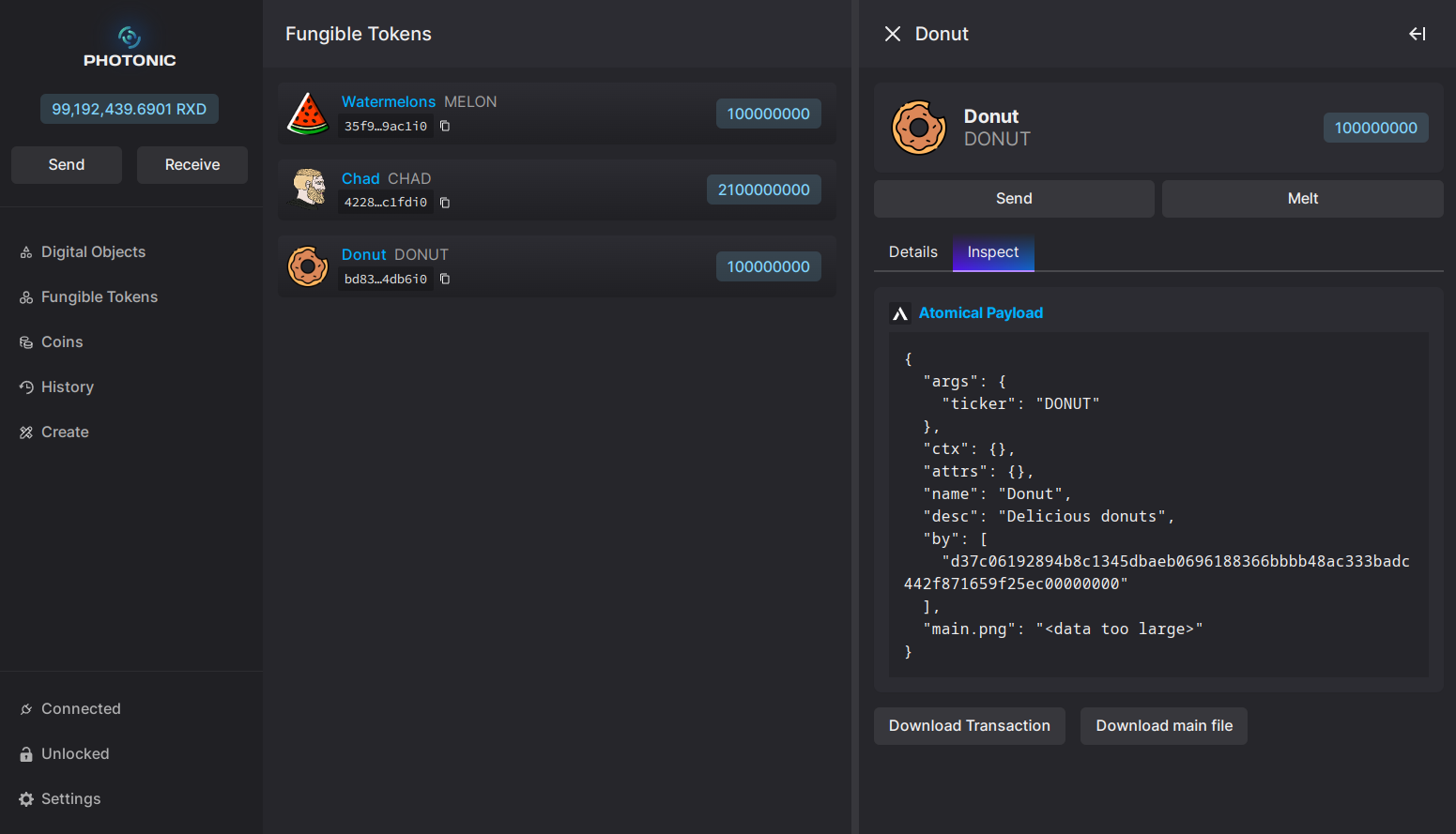 PoW fungible tokens with Radiant Photonic Wallet